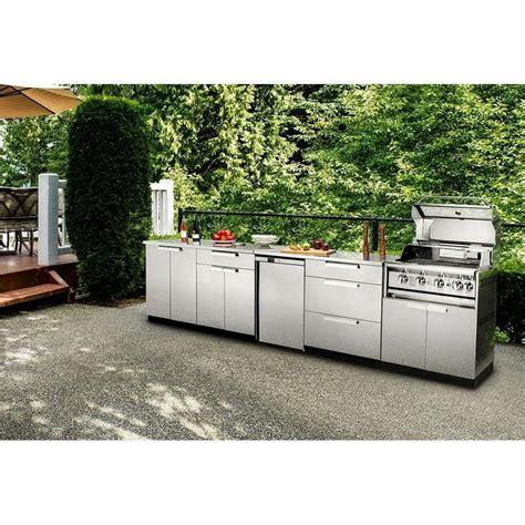 newage outdoor kitchen 3 pc cabinet set in stainless steel|newage stainless steel sink cabinet.